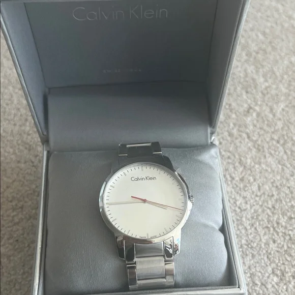 Calvin Klein White and Silver Men's Watch 40mm stainless steel band - Picture 2 of 6